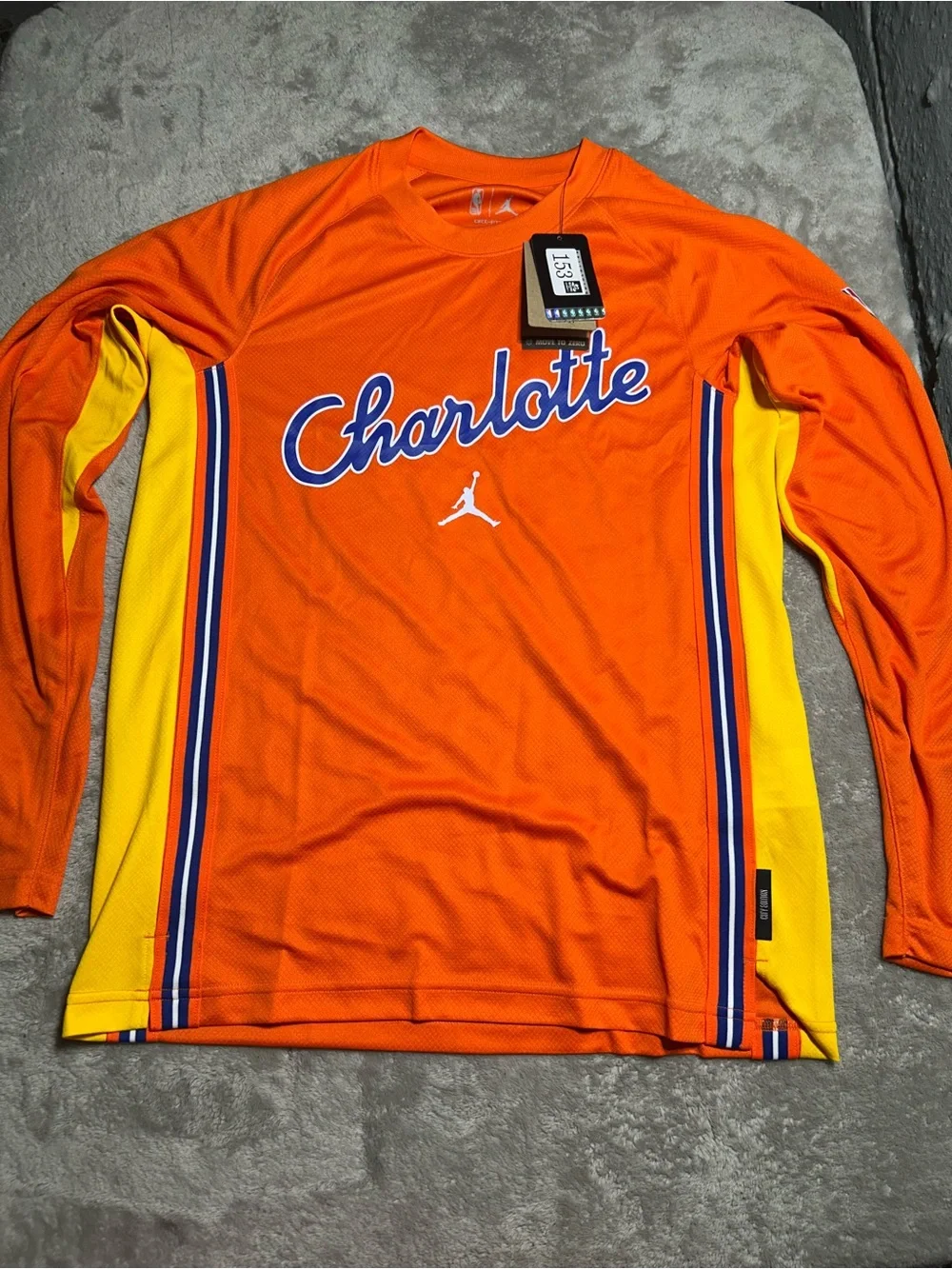 Jordan Charlotte Long Sleeve Team Shirt in Orange and Yellow